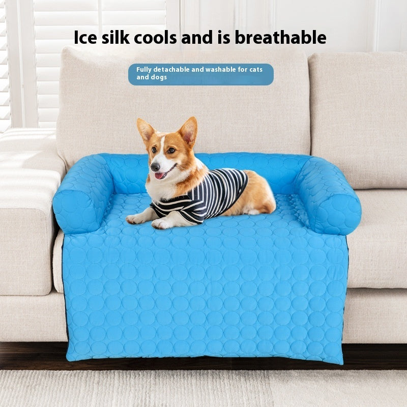 Popular Four Seasons Universal Ice Silk Dog Bed Pets Fashion