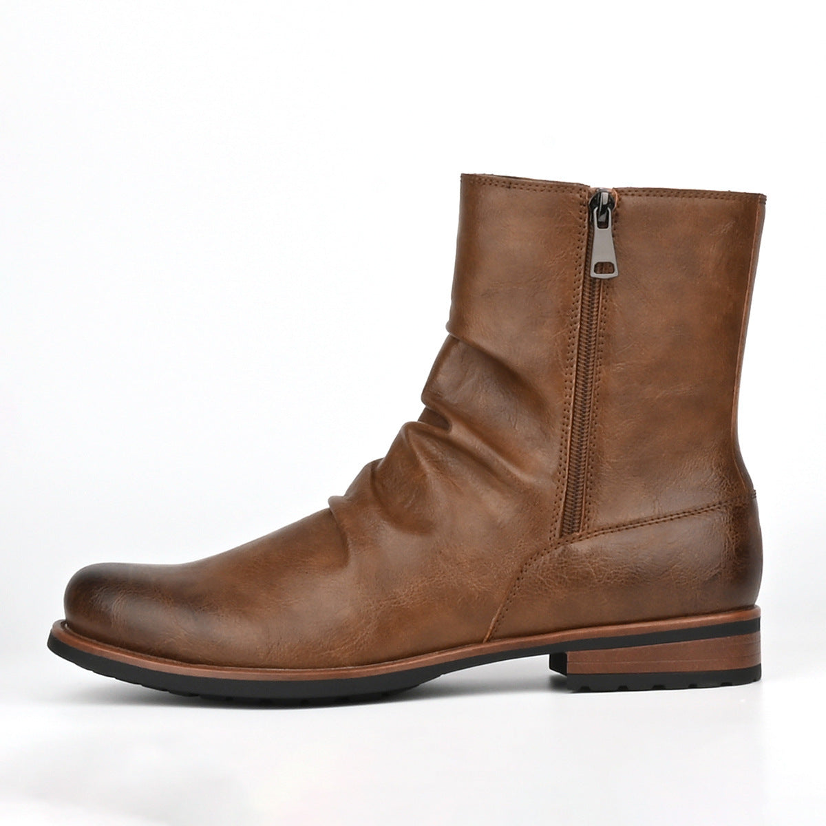 Men's Casual Versatile Solid-color Side-zip Boots Best YouTube Store