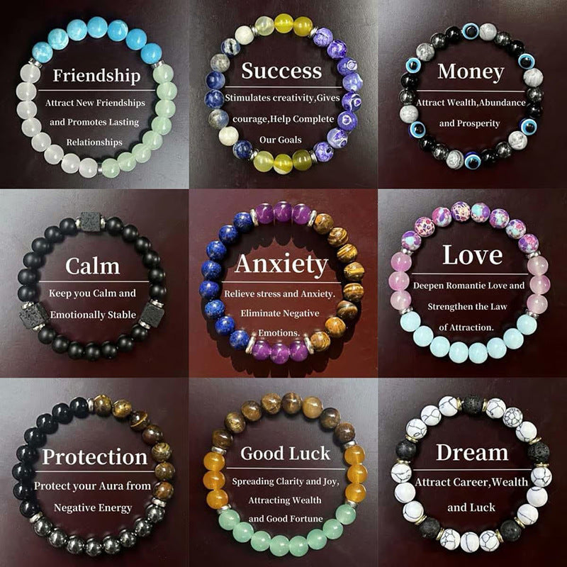 Crystal Tiger Eye Colored Beaded Bracelet LadyShow.Store