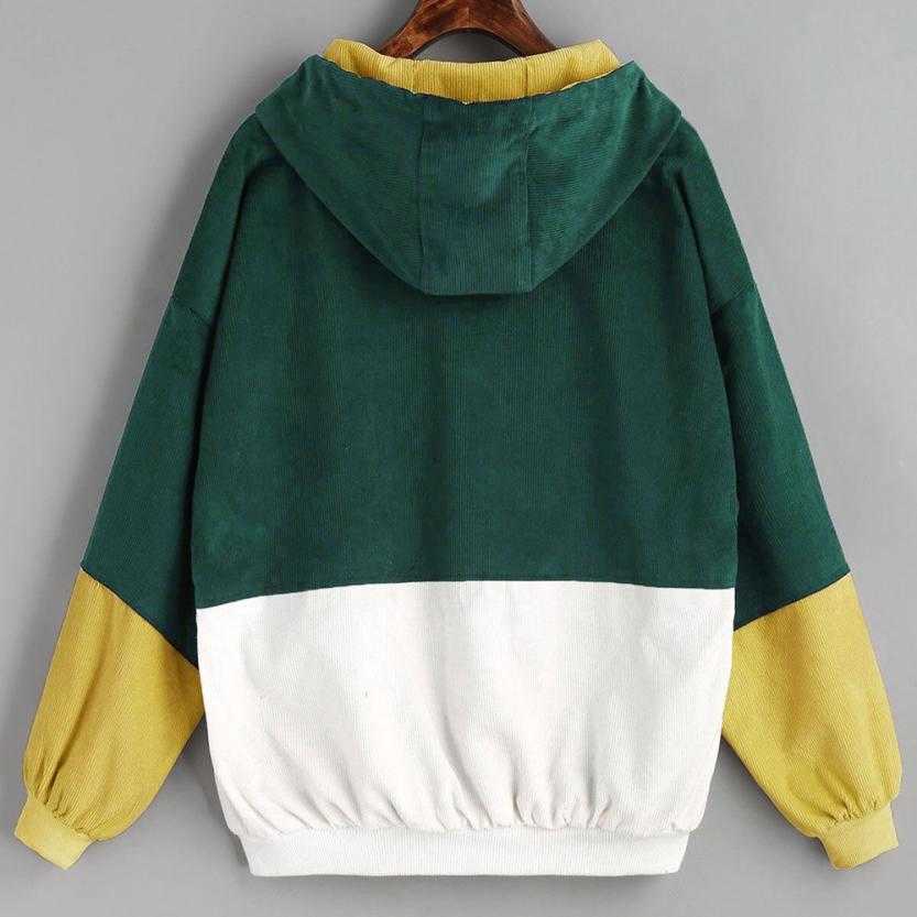 Oversized Corduroy Patchwork Jackets for Women Pi-Mart