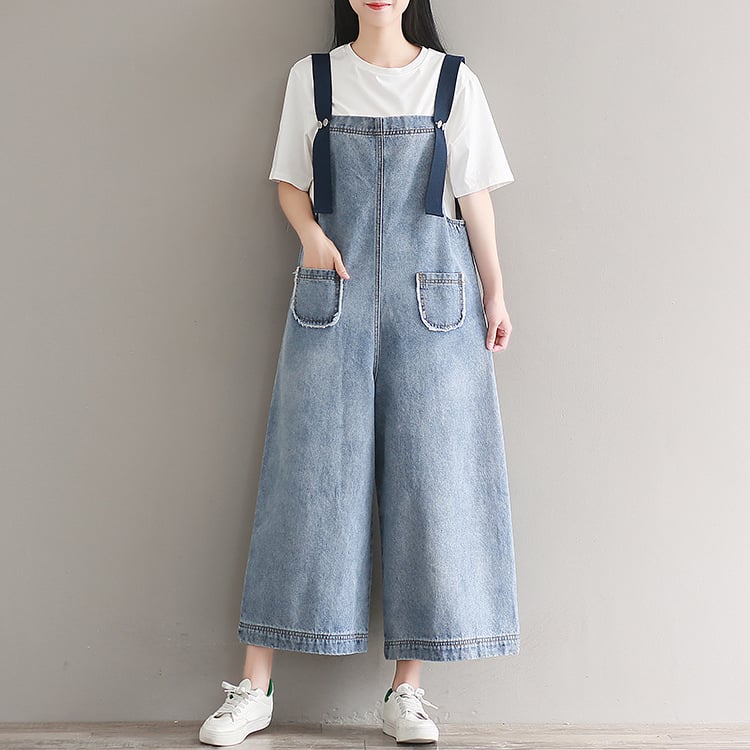 Loose Denim Overalls Pi-Mart