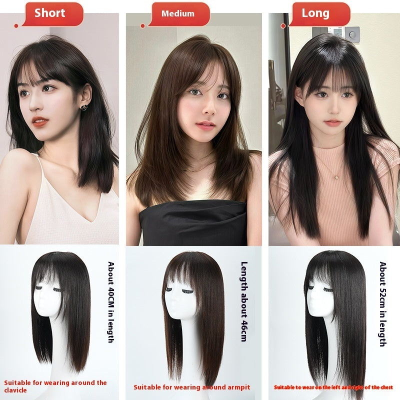 Women's Hand Woven Double Delivery Needle Wig Sheath Real Human Hair Silk Sleeve LadyShow.Store