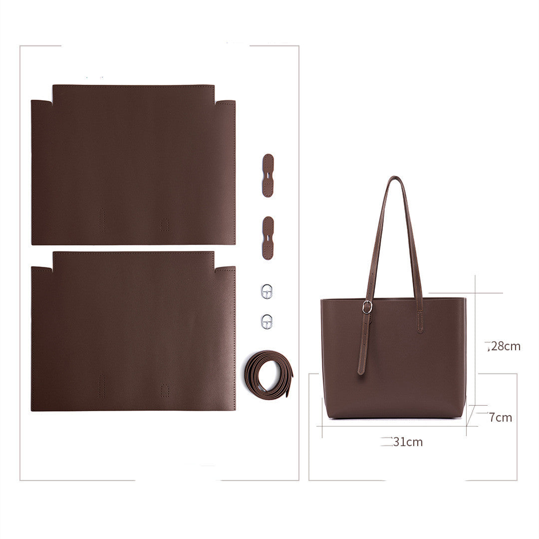Cowhide All Match Handbag Women Handmade Diy Material Bag LadyShow.Store