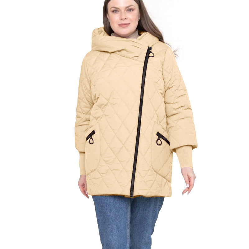 Women's Quilted Cotton Coat Mid-length Winter Clothing Coat Best YouTube Store
