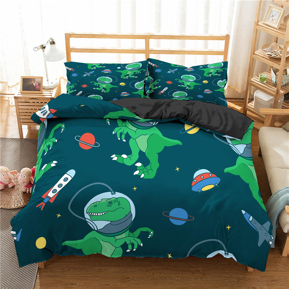 Cartoon Bedding Set Aerospace Astronaut Duvet Cover Quilt Cover Double Bed