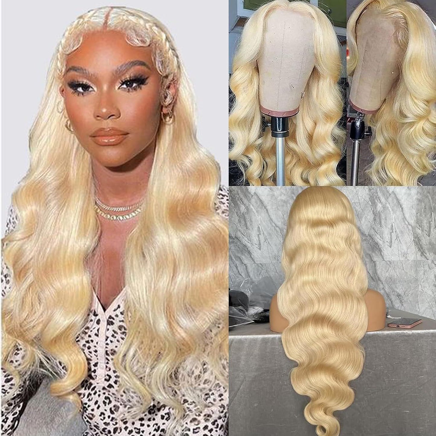 Former LACE Head Cap LACE FRONTAL WIG13x4 Straight 613 BLONDE Straight Hair LuxuryLifeWay Online Store