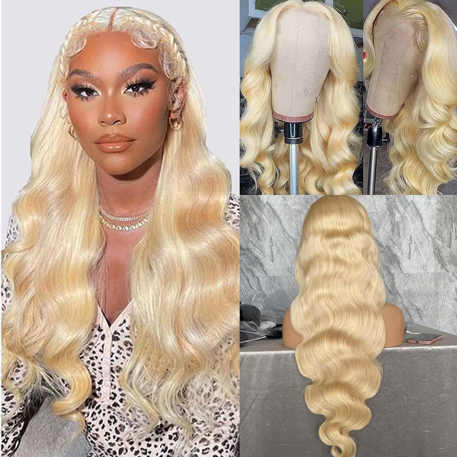 Former LACE Head Cap LACE FRONTAL WIG13x4 Straight 613 BLONDE Straight Hair LuxuryLifeWay Online Store
