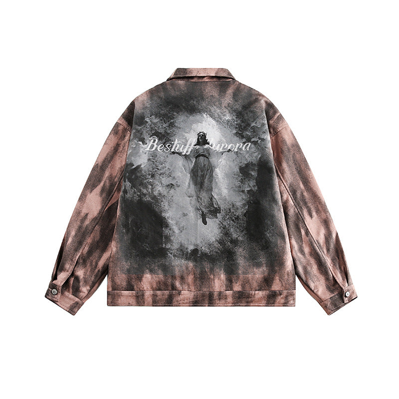 Back Graffiti Denim Jacket Retro Trendy Neutral Casual Jacket Best YouTube Store
