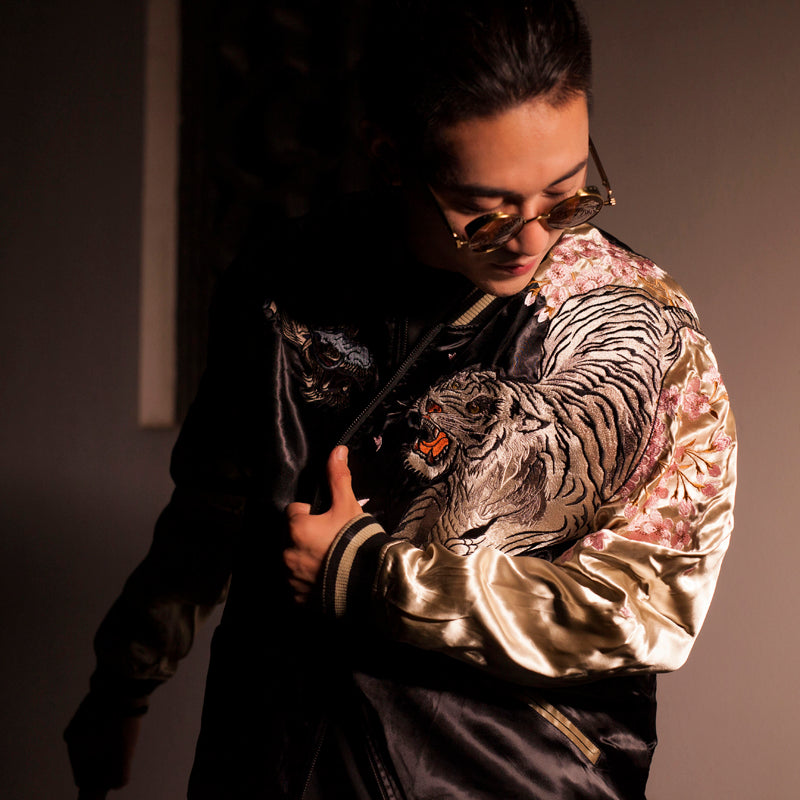 Men's Double-Sided Embroidered Jacket with Four Gods Pi-Mart