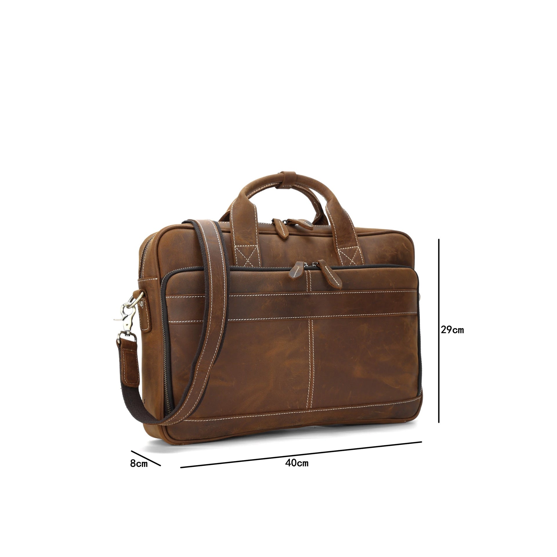 Horse Leather Men's Shoulder Bag Leather Laptop Men's Briefcase Portable CJD