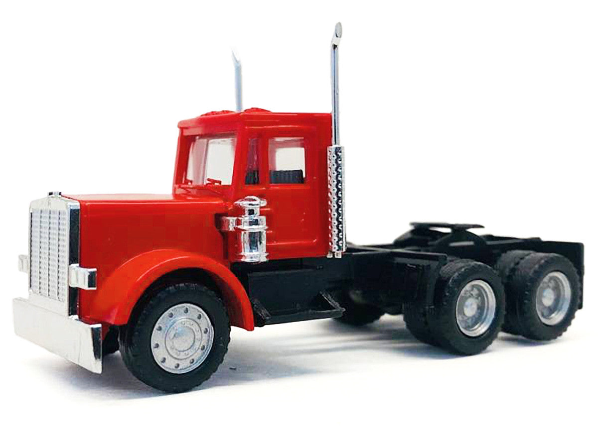 Peterbilt Short Day Cab with Updated Grill Red 1/87 (HO) Plastic Model Car by Promotex LuxuryLifeWay Online Store