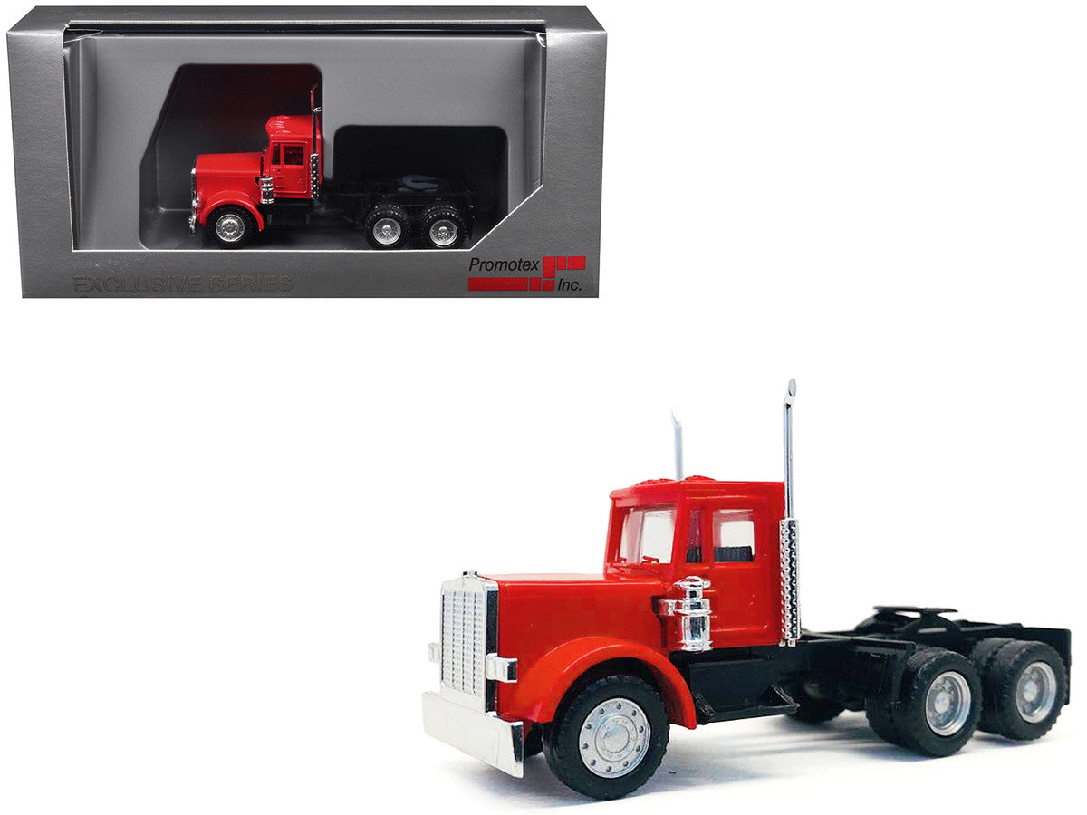 Peterbilt Short Day Cab with Updated Grill Red 1/87 (HO) Plastic Model Car by Promotex LuxuryLifeWay Online Store