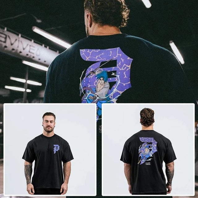 2024 Men's Oversized Cotton Gym Fitness T-shirt Pi-Mart