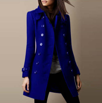 Streetwear Women Jackets Lined Double-breasted Ladies Loose Wool Overcoat Elegant Lapel Solid Pocketed Coats For Autumn Winter LadyShow.Store