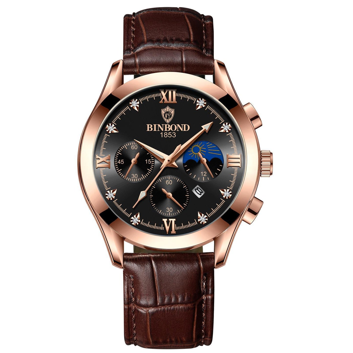 Waterproof Luminous Calendar Men's Fashion Genuine Leather Watch