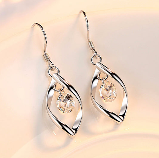 Zircon Reduction Silver Earrings