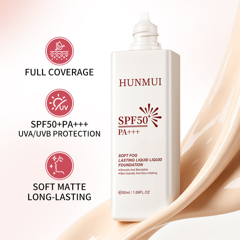 HUNMUI Soft Mist Long-Lasting Sunscreen Foundation 50ml SPF50 PA Tri Light Beauty