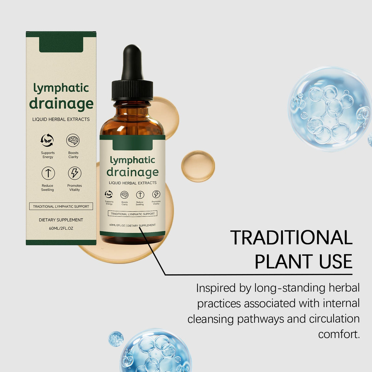 Lymph Health Support Herbal Drops 60ml Box Tri Light Beauty