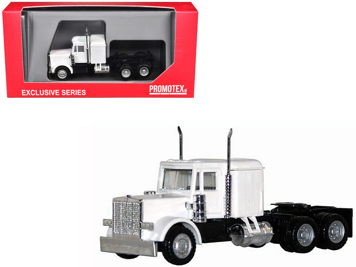 Peterbilt Long Tractor White 1/87 (HO) Plastic Model Car by Promotex LuxuryLifeWay Online Store