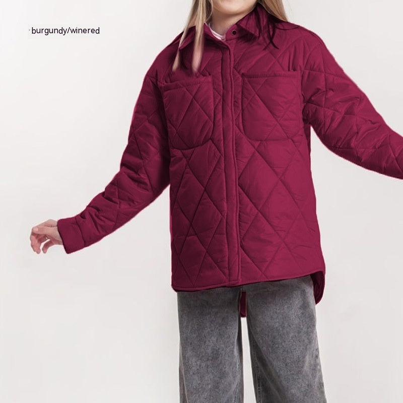 Art Loose Rhombus Cotton Clothing Cotton Coat Daughter Best YouTube Store