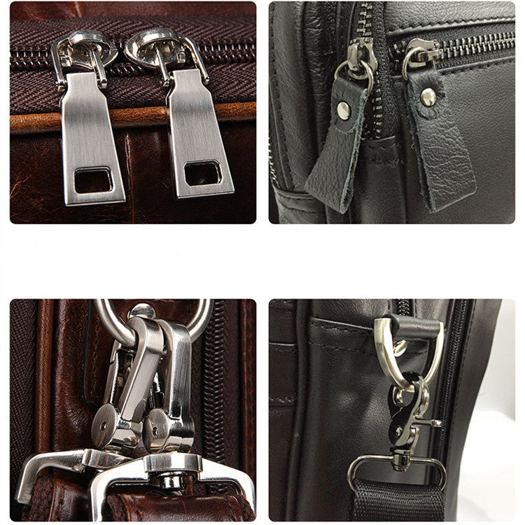 Men's Large Capacity Leather Handbag Computer Briefcase LadyShow.Store
