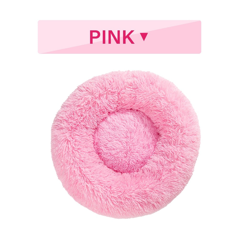 Fluffy Donut Dog Bed  Warm Soft Long Plush Pet Cushion Dog House Cat  Bed Washable Pet Sofa Mat Calming Samll Large Dog Beds Best YouTube Store
