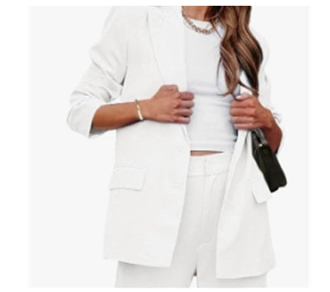 Women's Fashion Casual Solid Color Coat Trousers Suit LadyShow.Store