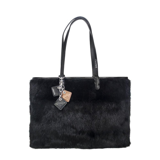 Olivia Fur+Leather Handbag - Black LadyShow.Store