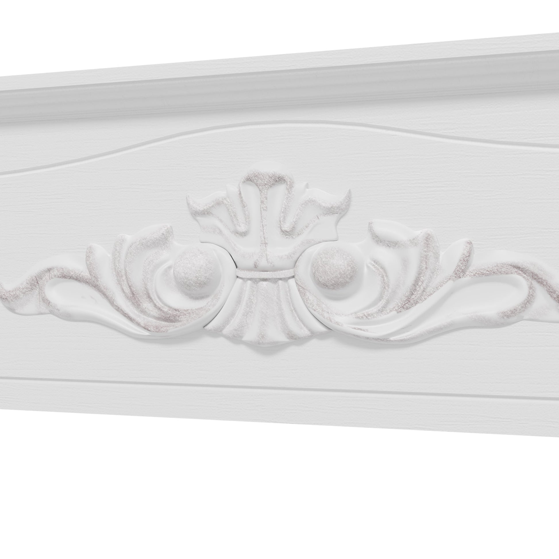 Freestanding Fireplace Surround, Modern Fireplace Mantel with Leg for Electric Fireplaces, 44.7" W x 40" H, White PearlNestDecor.com