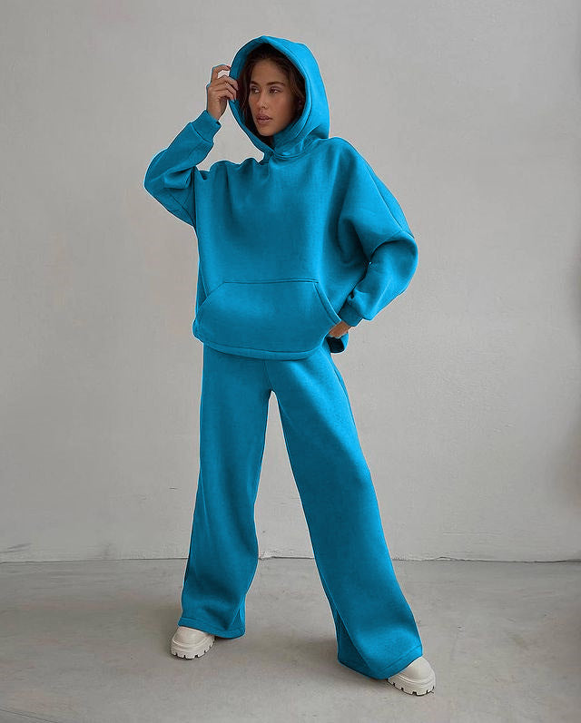 Loose Sports Hooded Sweatshirt Suit For Women