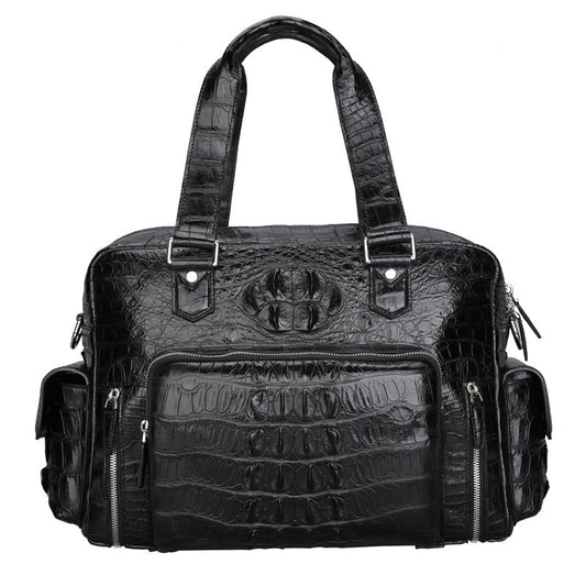 Genuine Leather Crocodile Leather Men's Luggage Bag Outdoor Travel Large Handbag LadyShow.Store