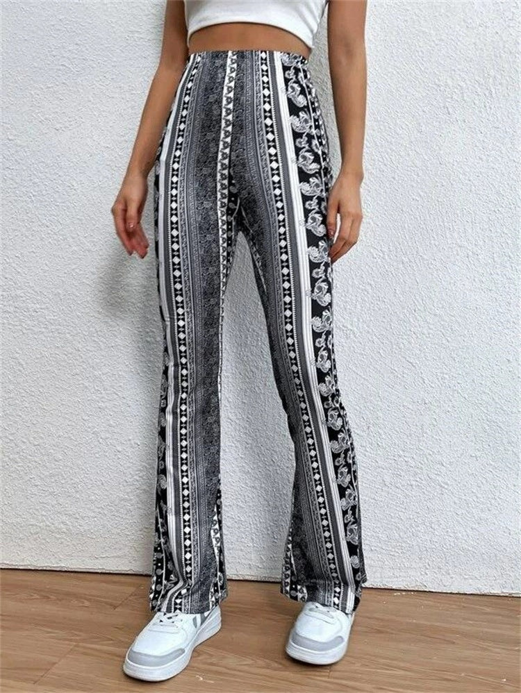 High Elastic Tight Pants Slim Sexy Print Trousers Womens Clothing LadyShow.Store