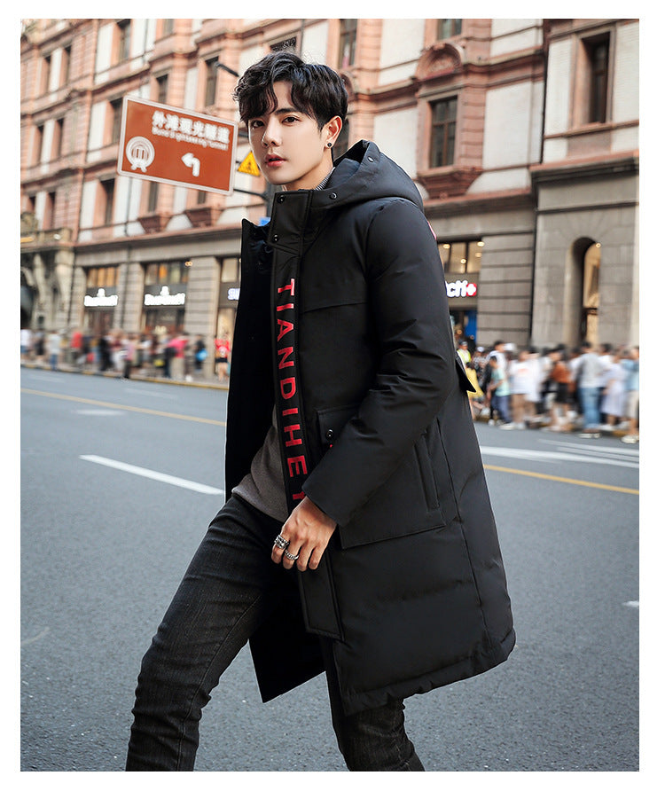 2019 Winter Stylish Long Hooded Cotton Jacket for Men Pi-Mart