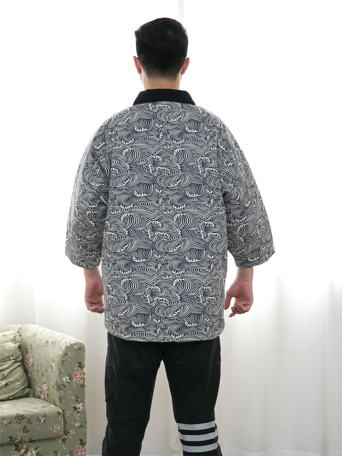 Japanese Men's Winter Kimono Cotton Jackets Warm Cotton Kimono Coat Indoor Outdoor Kimono Coat Traditional Japanese Kimono For Men Lightweight & Warm Kimono NorixaFashion.com