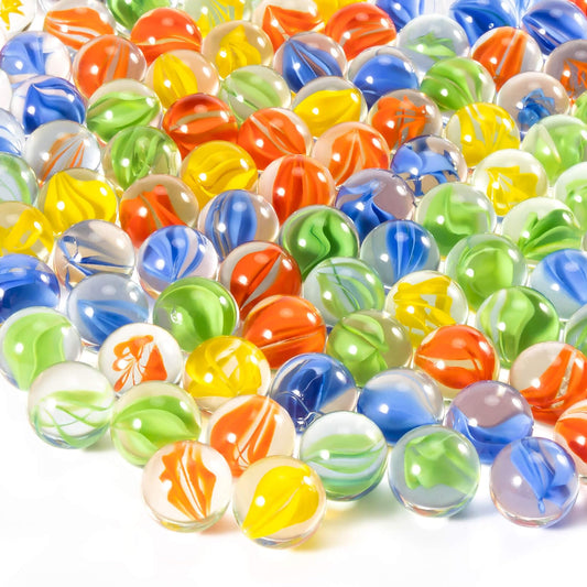 Glass Marbles - Bulk Cat Eye Mix 4 Colors Medium Sized Thick Marble Decorative Gift Retro Game With 14mm For Bounce,Chinese Checkers Board Game,Vases,Party Decor PearlNestDecor.com