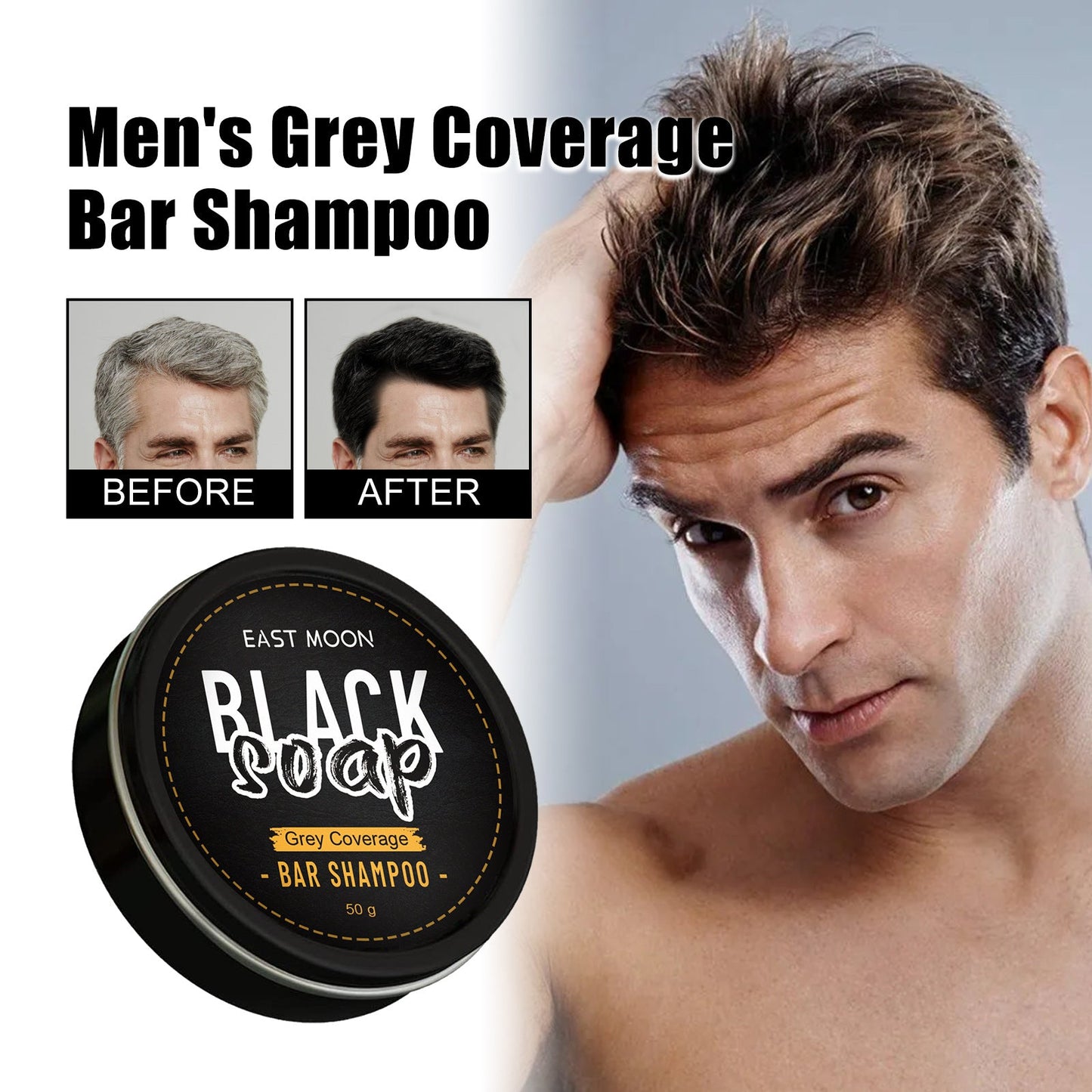 Men's Black Hair Soap Tri Light Beauty