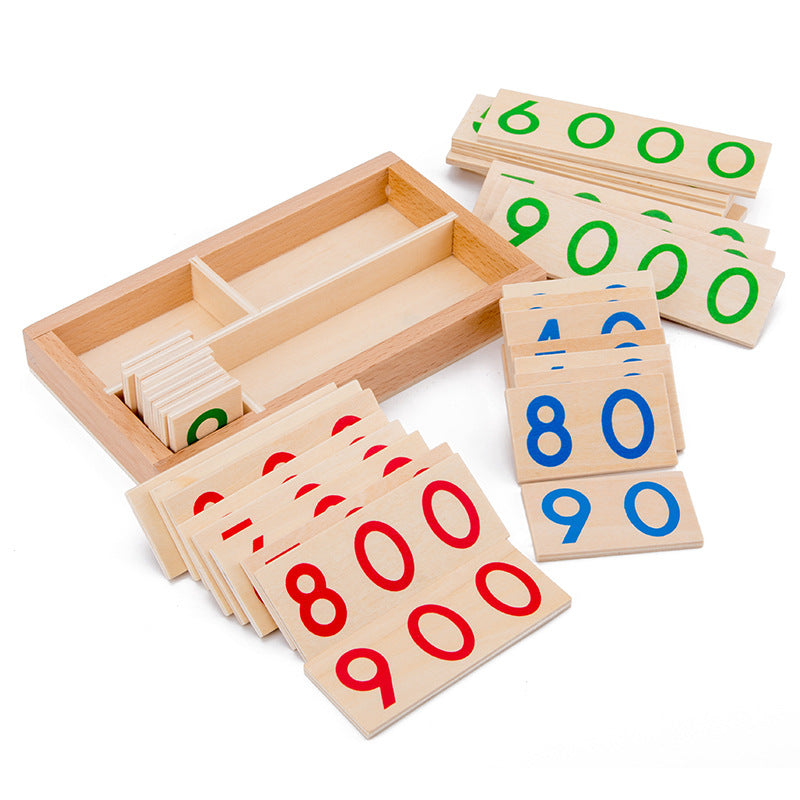 Montessori Wooden Number Cards 1-9999 for Kids Pi-Mart