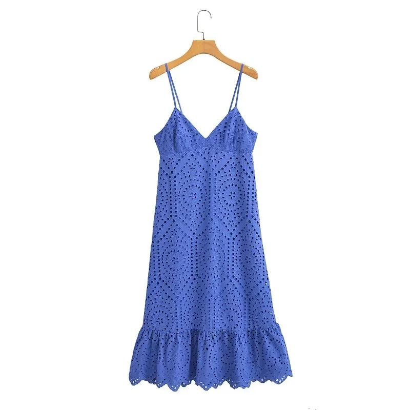 All-matching Hollow Embroidery Dress Women NorixaFashion.com