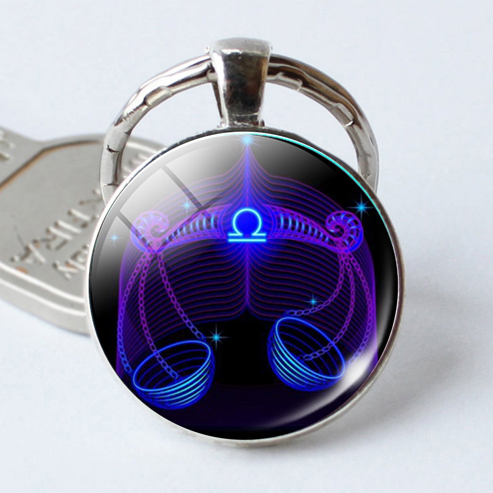 Twelve Constellation Time Stone Metal Keychains LadyShow.Store