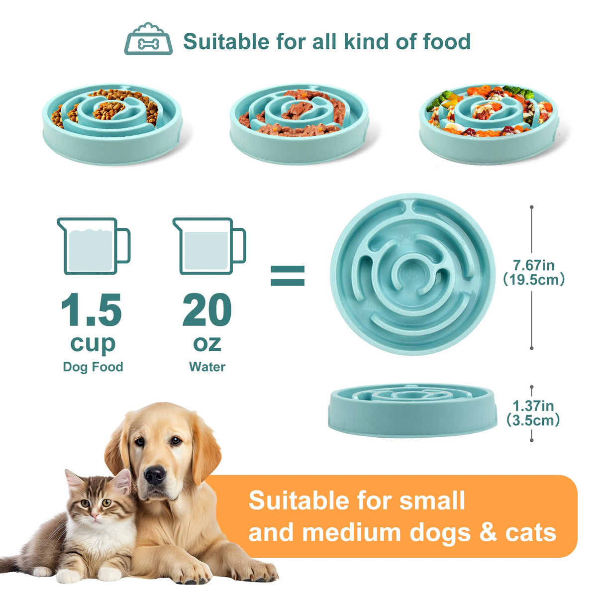 Slow Feeder Dog Bowls Silicone Dog Puzzle Feeder Bowl For Healthy Eating Puppy Slow Feeder Bowl Anti-Choking Dog Slow Feeder Bowls Pets Fashion