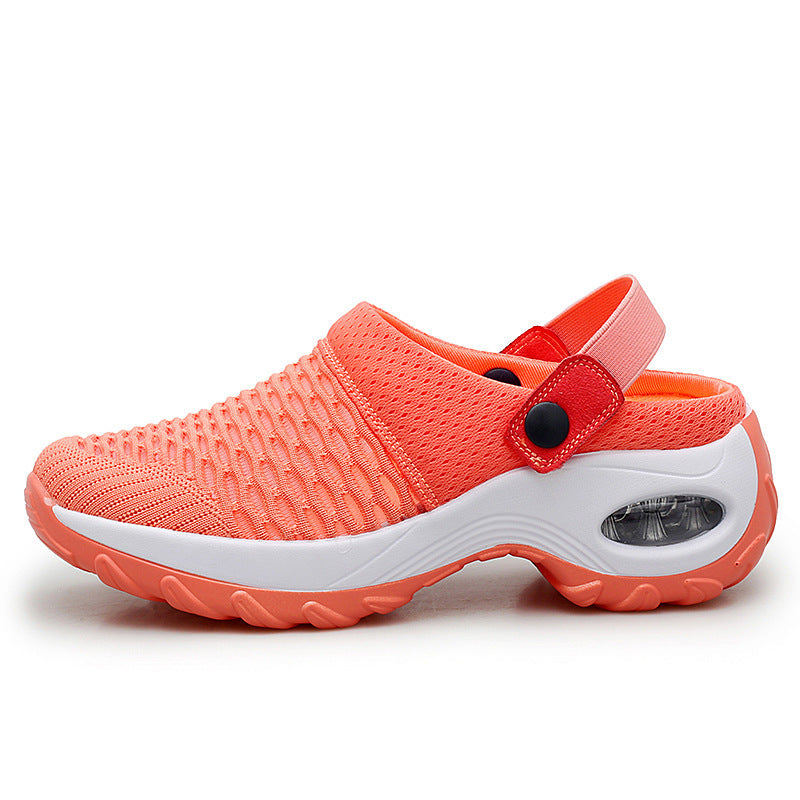 Spring And Summer Daily One Pedal Half Drag Breathable Light Air Cushion Women Sandals LadyShow.Store