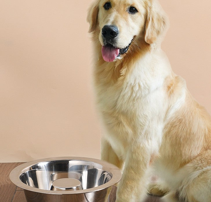 Pet Slow Food Stainless Steel Bowl And Tableware Pets Fashion