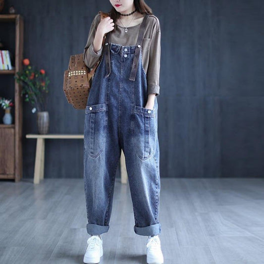 Artistic Summer Denim Suspenders for Women Pi-Mart