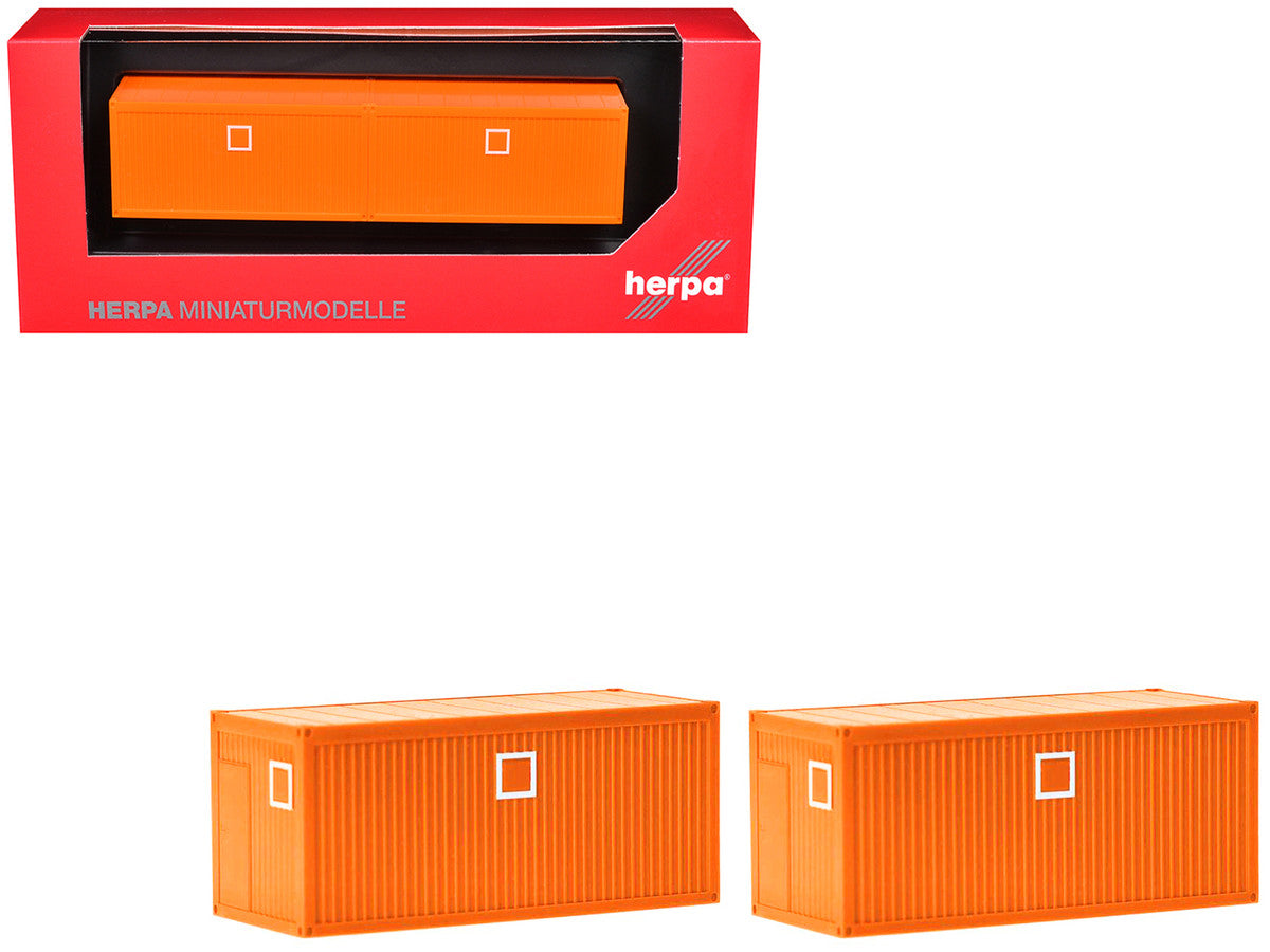 Mobile Offices Orange Set of 2 pieces 1/87 (HO) Plastic Model by Herpa LuxuryLifeWay Online Store