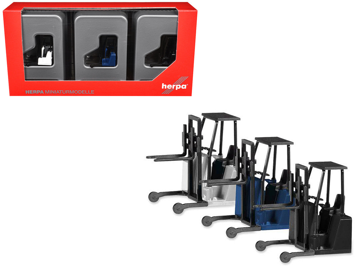 Forklifts with Trailer Bumper 3 Piece Set 1/87 (HO) Plastic Models by Promotex LuxuryLifeWay Online Store