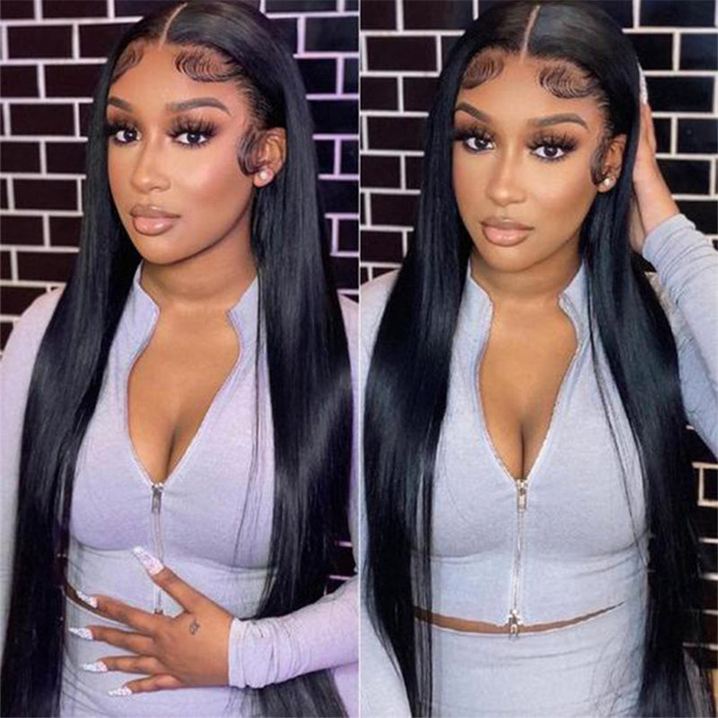 Women's Fashion Simple Human Hair Straight Wig LuxuryLifeWay Online Store