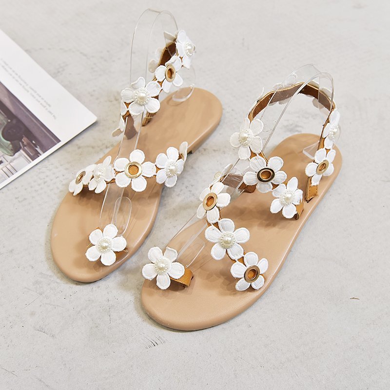 Plus Size Roman Flat Floral Pullover Slippers LadyShow.Store