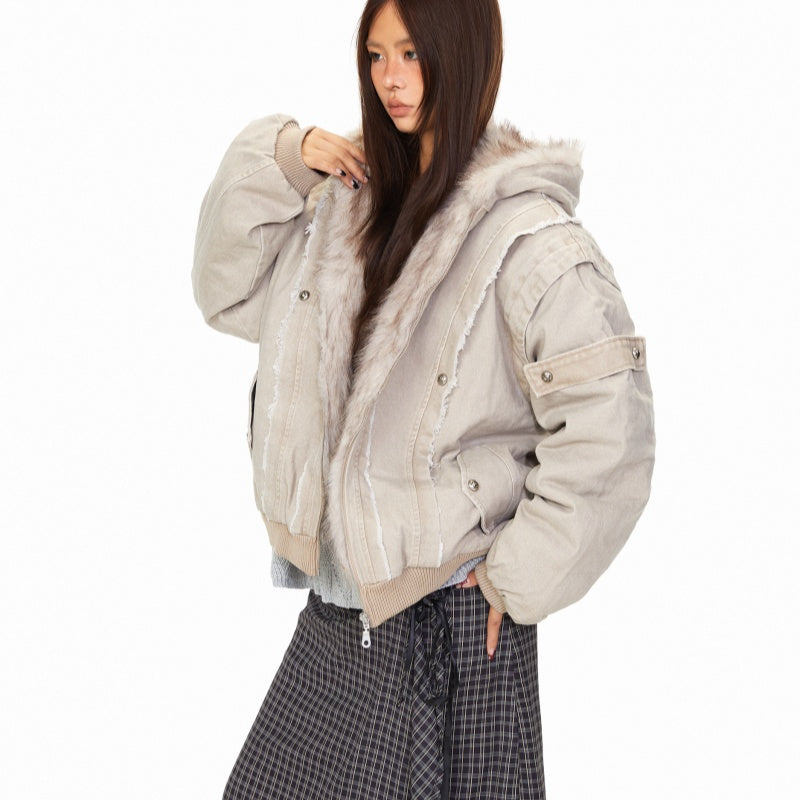 Lazy Thick Padded Hooded Winter Coat LadyShow.Store