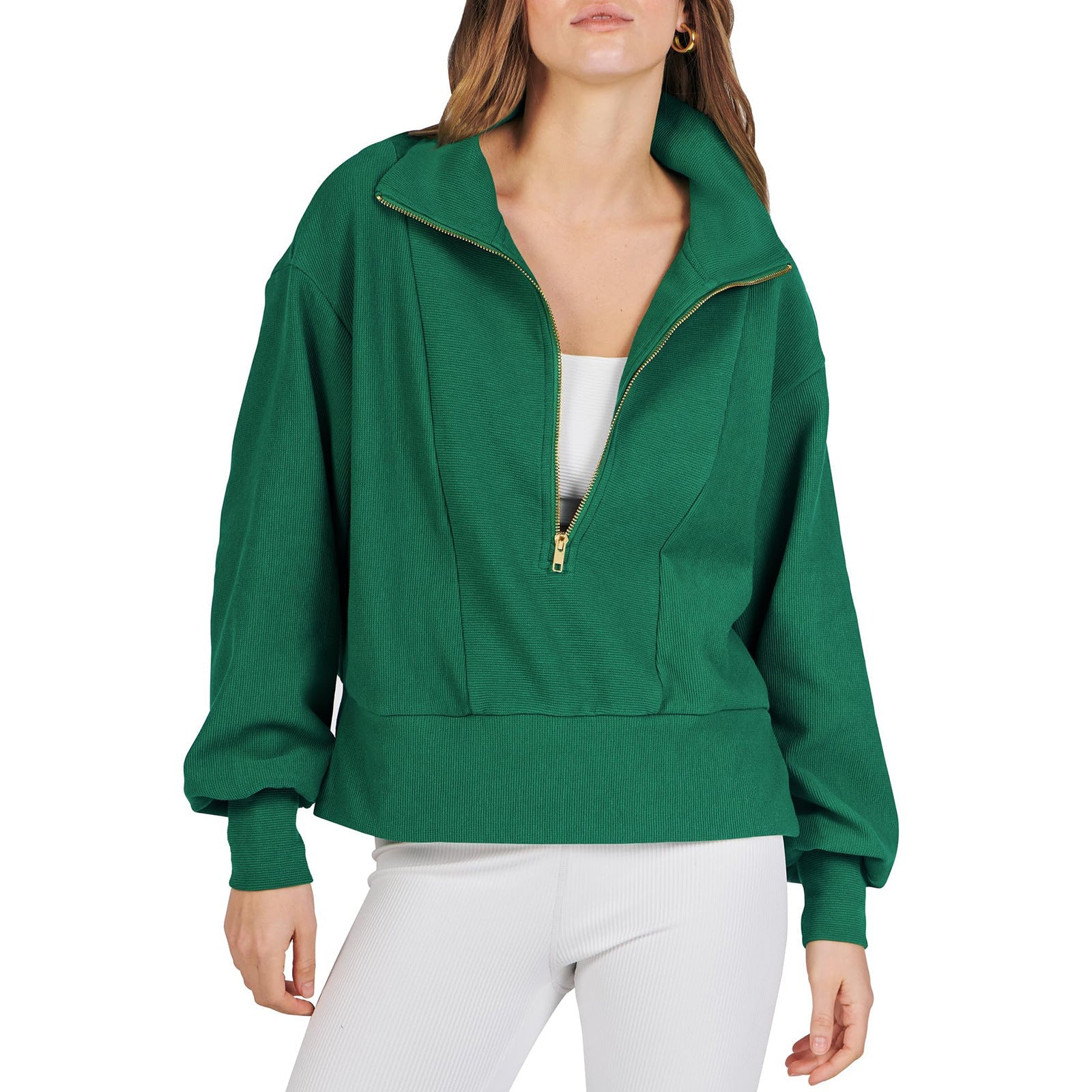 Women's Half-zip Pullover Long-sleeved Sweatshirt LadyShow.Store