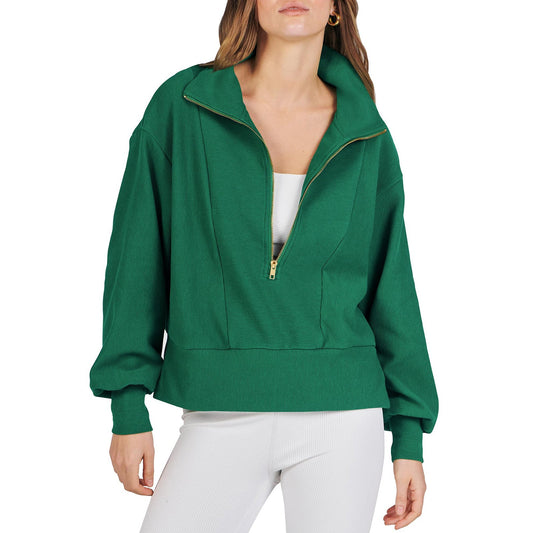 Women's Half-zip Pullover Long-sleeved Sweatshirt LadyShow.Store